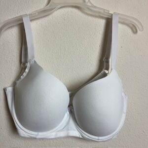 White Mesh Bra Size 85E Underwire Bow Detail Lingerie Comfortable No Brand